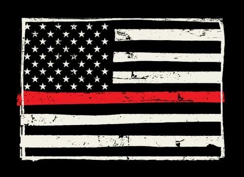 Firemen Support Flag Illustration Stock Illustration