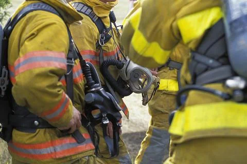 Firemen Talking Stock Photos