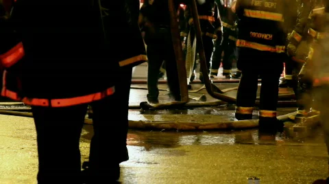 Firemen Tilt Up Stock Footage 644901