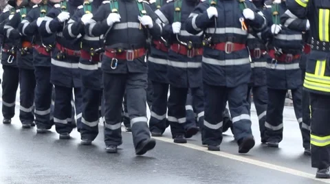 Firemen Unit Stock Footage 46113808