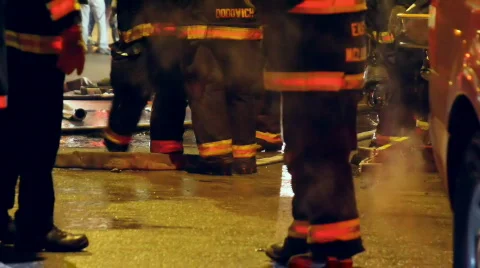 Firemen Walking Legs Only Stock Footage 645278