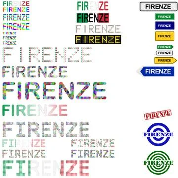 Firenze text design set Иллюстрация