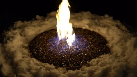 Firepit at night closeup Stock Footage 103172556