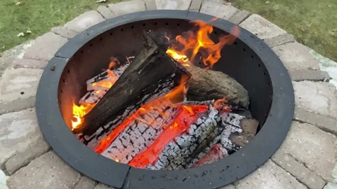 Firepit slow motion flames Stock Footage 264115004