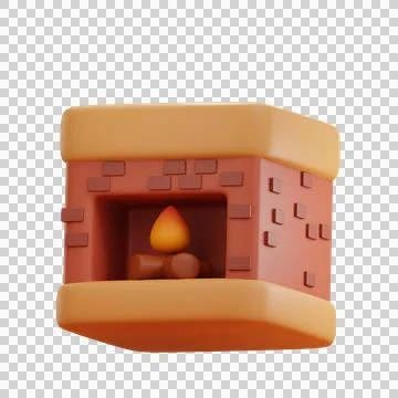 Fireplace 3D Illustrations Ilustración de archivo