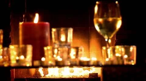 Fireplace and Candles Stock Footage 10755231