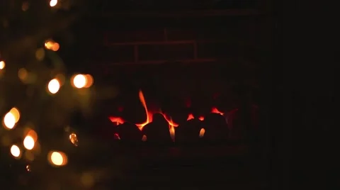 Fireplace and Christmas Tree Stock Footage 51894307