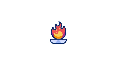 Fireplace Animated Icon Stock Footage 320342384