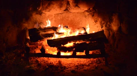 Fireplace with audio Stock Footage 46103713