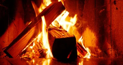 Fireplace with audio Stock Footage 119781835