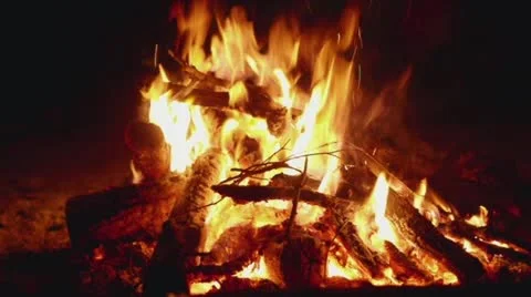 Fireplace Background Stock Footage 12525558