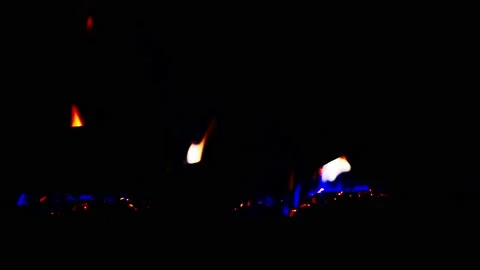 Fireplace on Black Background Video stock 203810184