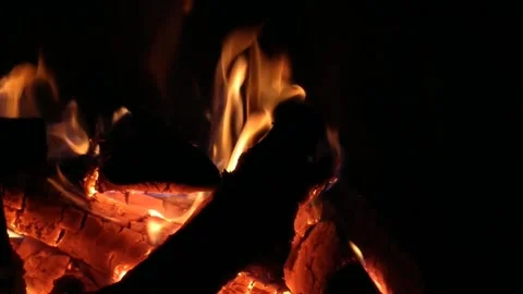 The fireplace is burning in the bathroom Stock Footage 213000479