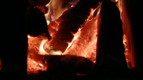 The fireplace is burning in the bathroom. Stock Footage 213000509