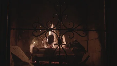 Fireplace Burning Center  Видео 124940853