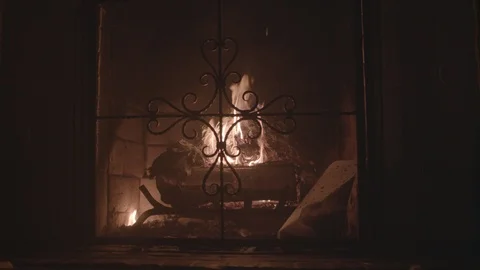 Fireplace Burning Center  Видео 124945476