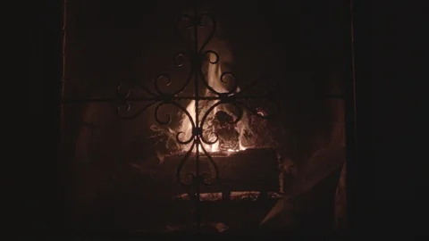 Fireplace Burning Center Видео 124949116