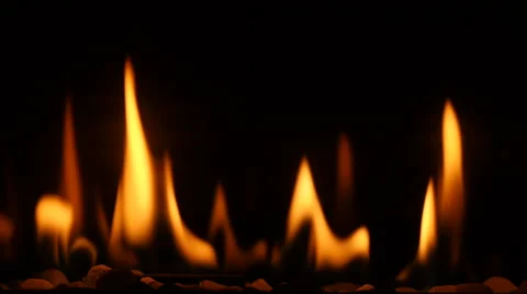 Fireplace burning close up Stock Footage 50011493