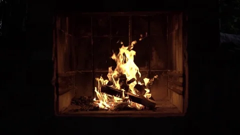 Fireplace, burning fire Stock Footage 83602679