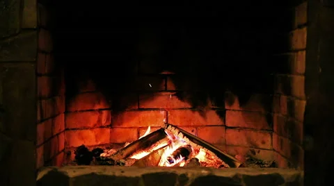 Fireplace. Burning flame. Stock Footage 56264647