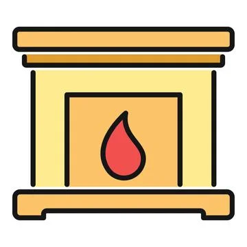 Fireplace with burning flame providing warmth and comfort Stock Illustration