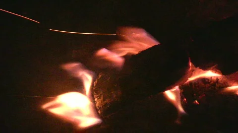 Fireplace burning flames vertical orientation 6 Stock Footage