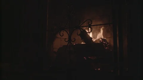 Fireplace Burning  Video stock 124923136
