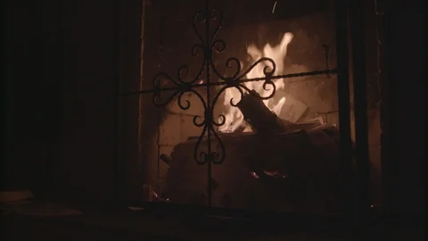 Fireplace Burning Video stock 124926399