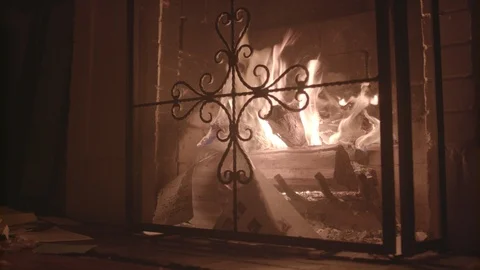 Fireplace Burning  Video stock 124928962