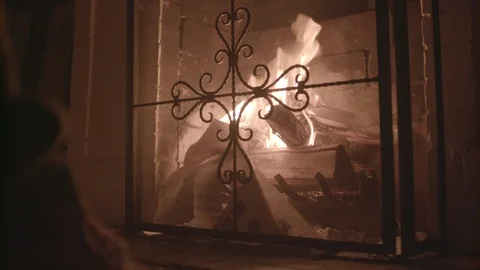 Fireplace Burning  Video stock 124929076