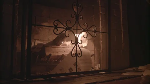 Fireplace Burning Vidéo 124931296
