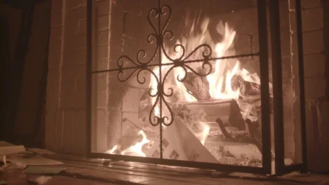 Fireplace Burning  Vidéo 124932368