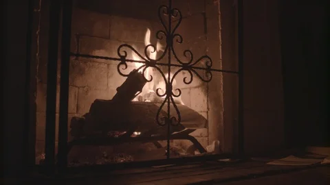 Fireplace Burning  Video stock 124933395
