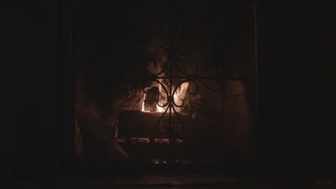 Fireplace Burning Stock Footage 124935899