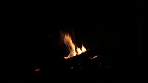 Fireplace burning. Warm burning and glowing fire in fireplace. Stock Footage 60206226