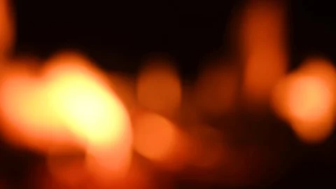 Fireplace burns fire blurred background Stock Footage 119369986