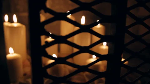Fireplace Candles Defocused Stock Footage 36824395