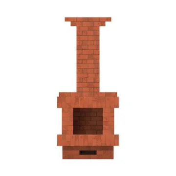 Fireplace with chimney. Stock Illustration