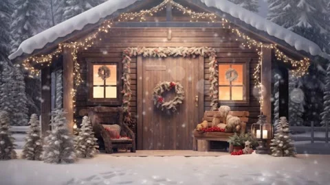 Fireplace with christmas decorations Stock Footage 249749341