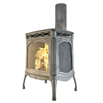 Fireplace classic side view 3d graphics Stock-Illustration