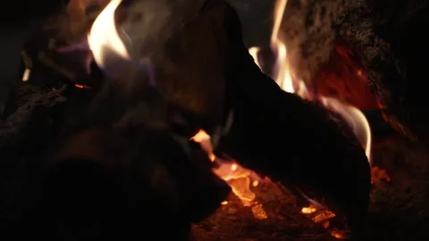Fireplace Close-Up with Embers Video stock 331710012