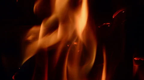 FIREPLACE CLOSE UP OF FLAME Stock Footage 33844746
