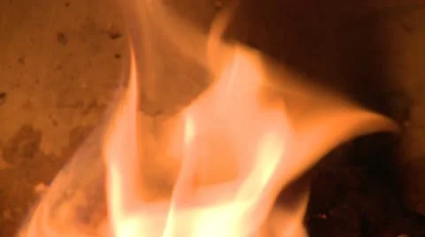 Fireplace, close up of flames Stock Footage 12762836