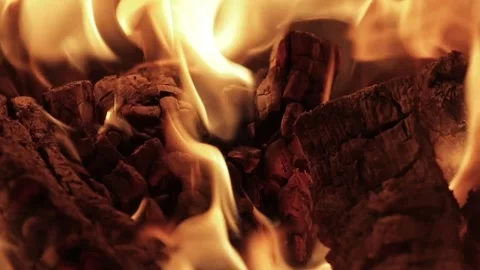 Fireplace close-up with sound Stock Footage 288183261
