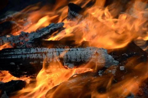 Fireplace, close view Stock Photos