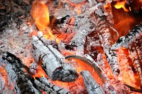 Fireplace, close view Stock Photos