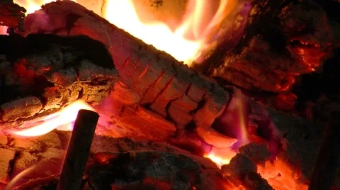 Fireplace Closeup Video stock 8534720