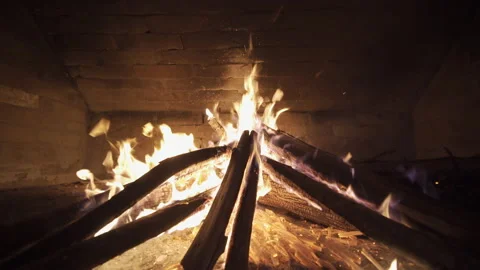 The Fireplace is contemporary and traditional at the same time Stock Footage 133049953