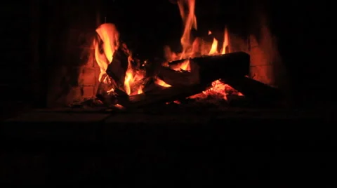Fireplace at darkness Stock Footage 49651871