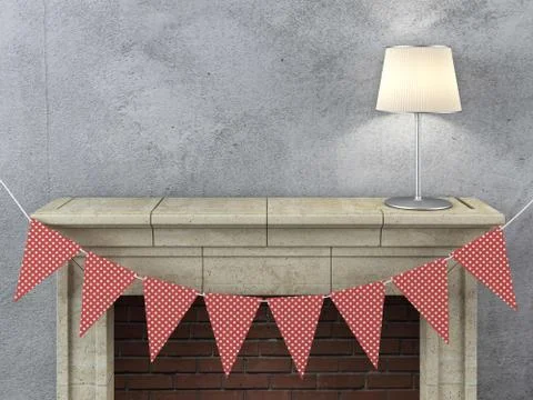 Fireplace Decoration Illustrazione stock